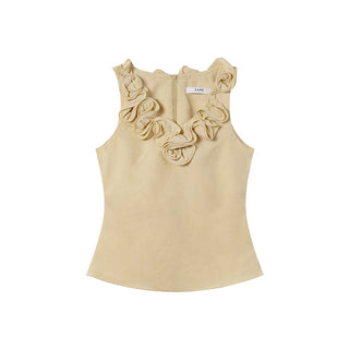 Floral V-neck knit vest