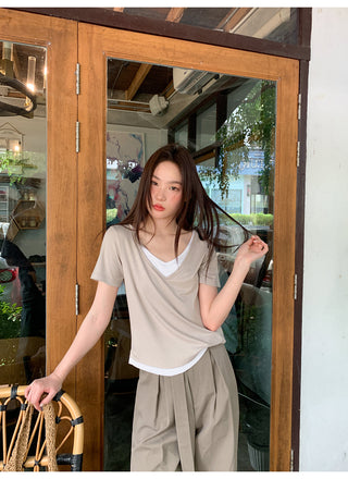 Double V-neck tee