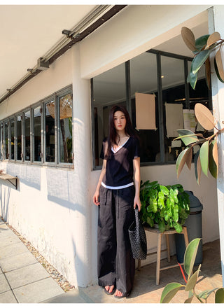 Double V-neck tee