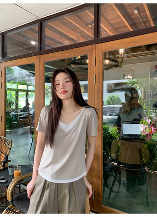 Double V-neck tee