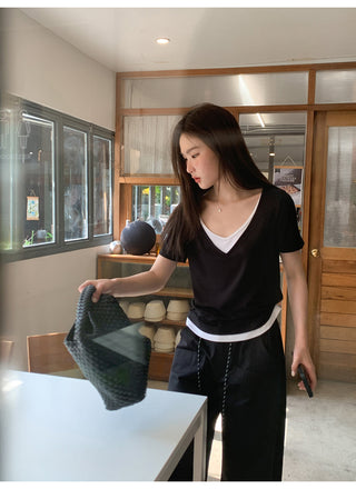 Double V-neck tee
