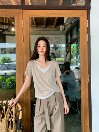Double V-neck tee