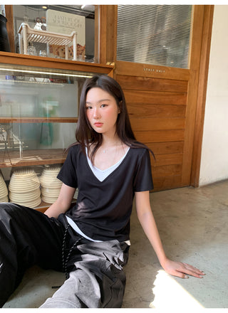 Double V-neck tee