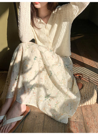 Embroidered A-line skirt