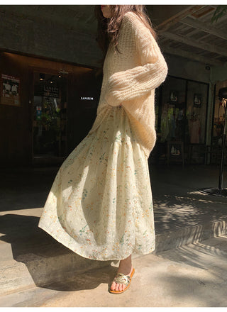 Embroidered A-line skirt