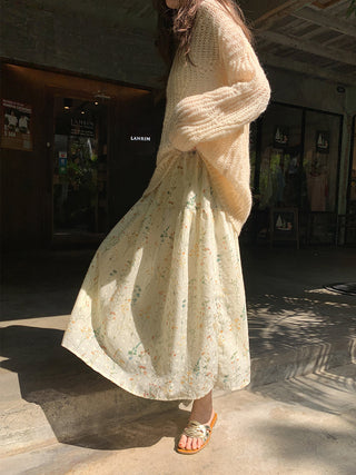 Embroidered A-line skirt