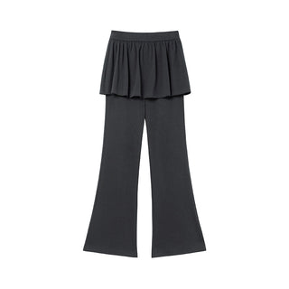Patchwork bootcut pants