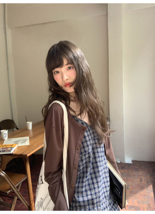 Plaid lace camisole