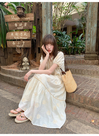 Bohemian embroidered dress