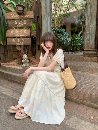 Bohemian embroidered dress
