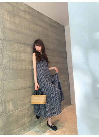 V-back plaid dress