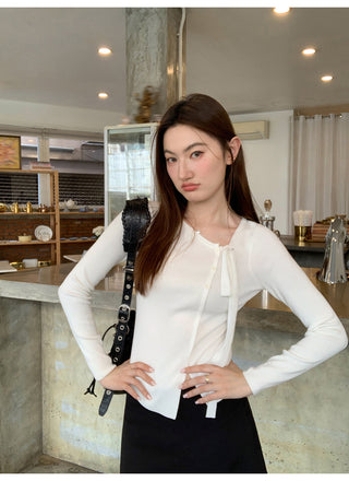 V-neck knit top