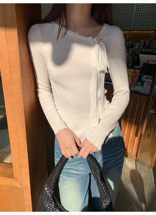 V-neck knit top