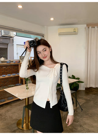 V-neck knit top