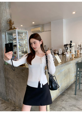 V-neck knit top