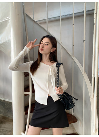 V-neck knit top
