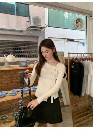 V-neck knit top