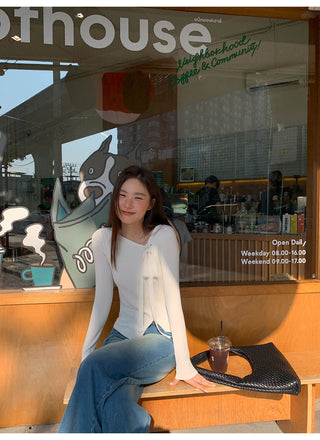 V-neck knit top