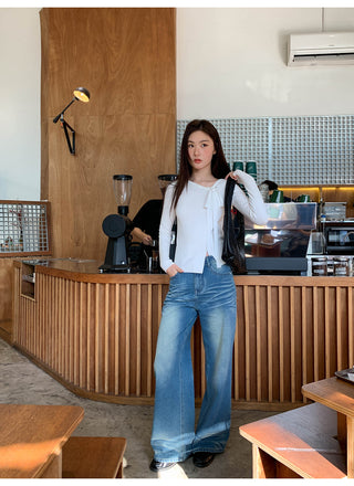 V-neck knit top