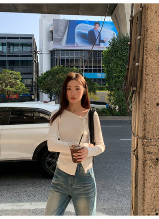 V-neck knit top