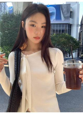V-neck knit top