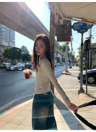 V-neck knit top