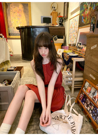 Drawstring vest dress
