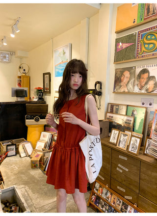 Drawstring vest dress