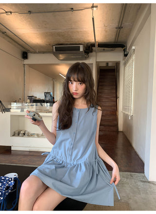 Drawstring vest dress