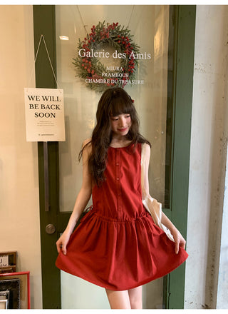 Drawstring vest dress