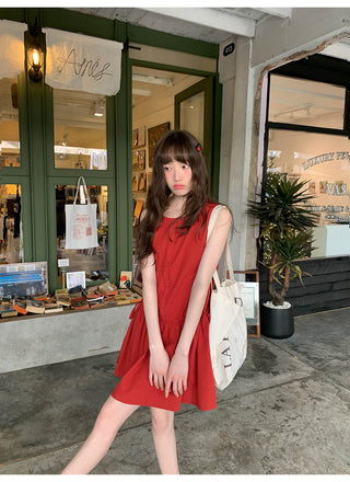 Drawstring vest dress