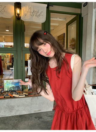 Drawstring vest dress
