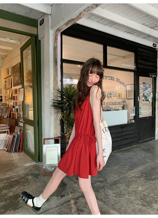 Drawstring vest dress