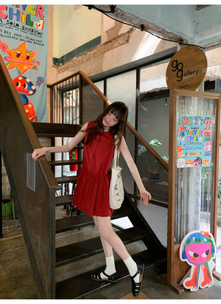Drawstring vest dress
