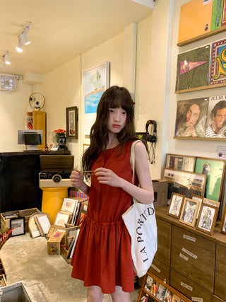 Drawstring vest dress