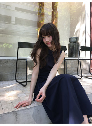 Lace-up vest dress