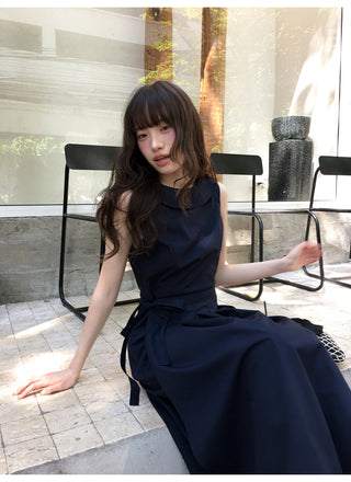 Lace-up vest dress