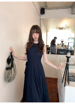 Lace-up vest dress