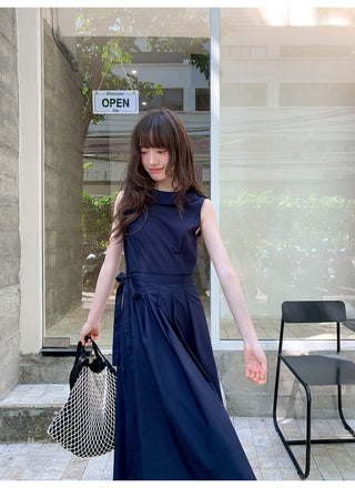Lace-up vest dress