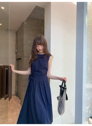 Lace-up vest dress