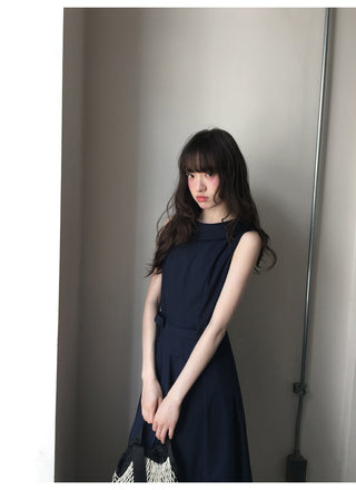 Lace-up vest dress