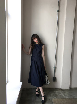 Lace-up vest dress