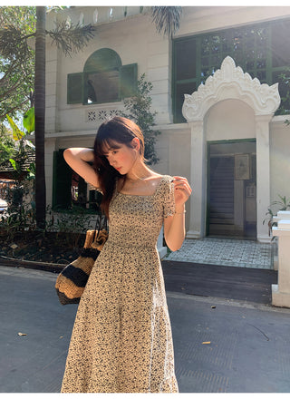 Puff sleeve floral dress