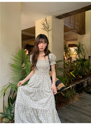Puff sleeve floral dress