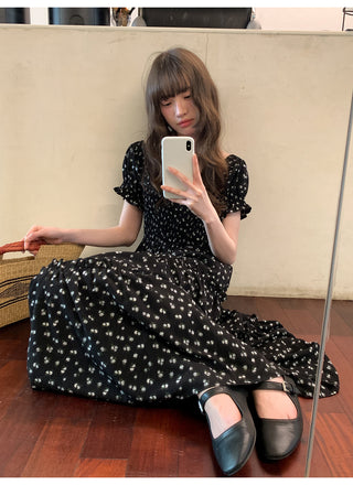 Puff sleeve floral dress