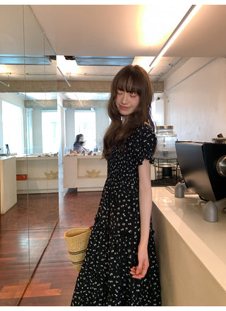 Puff sleeve floral dress