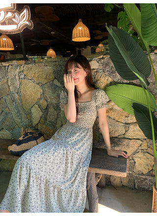 Puff sleeve floral dress