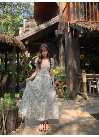 Puff sleeve floral dress