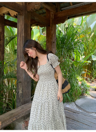 Puff sleeve floral dress