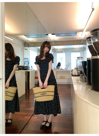Puff sleeve floral dress